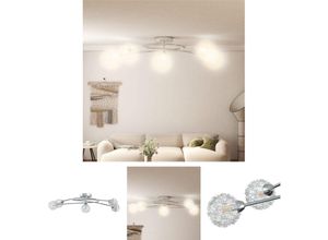 8721031333951 - The Living Store - Deckenleuchte mit Drahtgeflecht-Schirmen für 5 G9 LED-Leuchten - Deckenleuchten - Transparent