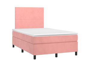 8720287395225 - Bonnevie - BoxspringbettSchlafzimmerbett mit Matratze & led Rosa 120x200 cm Samt vidaXL37300