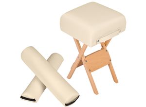 4260182872741 - tectake® Hocker mit 2 Lagerungsrollen aus Holz und Kunstleder gute Polsterung leichte Reinigung