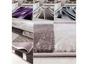 4053658998027 - Wunderschöne Kurzflor Teppich modern Designer Wohnzimmer Wellen Muster