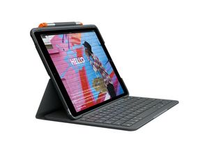 5099206088290 - Slim Folio for iPad (7th 8th & 9th generation) Graphit Bluetooth qwerty Spanisch - Logitech