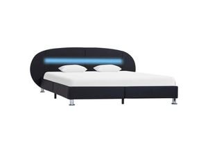 8719883747019 - BettgestellSchlafzimmerbett mit led Schwarz Kunstleder 180x200 cm vidaXL