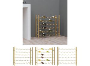 8721032124800 - Weinregal für 36 Flaschen Golden Metall - Weinregale - Gold - The Living Store