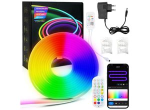 9360172083364 - Vingo - neon led Streifen Dimmbar 3M rgbic Neon led Strip App Steuerung und Fernbedienung Timer Musik Sync mit Alexa und Google Assistant Innen