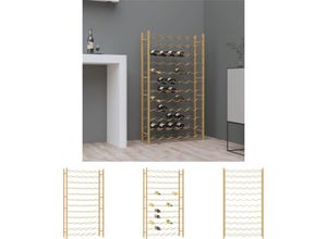 8721194157081 - Weinregal für 72 Flaschen Golden Metall - Weinregale - Gold - The Living Store