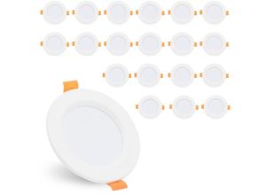 9475631450172 - 20er LED Einbaustrahler Deckeneinbauleuchte Set Einbauleuchte Deckenleuchte Einbauspot Deckenspot IP44 400LM Warmweiß 5W Strahler - Weiß