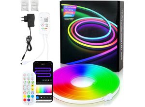 9360172083371 - Vingo - neon led Streifen Dimmbar 5M rgbic Neon led Strip App Steuerung und Fernbedienung Timer Musik Sync mit Alexa und Google Assistant Innen