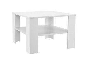 4260565526490 - Couchtisch mit Ablage 60x60x40 cm - Holz pflegeleicht robust - Moderner Beistelltisch für Zeitschriften & Fernbedienung - Weiß - Juskys