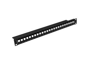 5901969416091 - Konfigurierbares Patchpanel für Keystone 19 mit 24 RJ45 mit ftp und UTP1U PPKS-1024-B - Lanberg