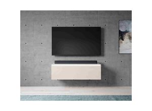 5905351285692 - TV-Kommode bargo 100 cm Lowboard mit LED-Beleuchtung Beige - Furnix