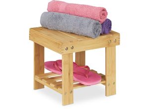 4052025338749 - Fußbank Bambus bis 100 kg stabiler Tritthocker Kinderhocker Bad Fußhocker HxBxT 245 x 25 x 27 cm natur - Relaxdays