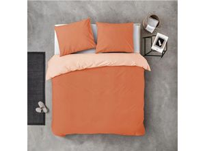 8719023591830 - Bestlivings - Bettwäsche 2-tlg - Baumwolle 155x220cm + 80x80cm Set ( Terracotta   White ) Bettbezug Schlafkomfort Bettgarnitur mit Reißverschluss