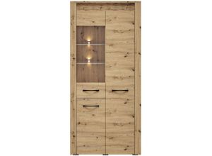 4066075045687 - Lomadox - Vitrinenschrank ARTA-131 in Artisan Eiche Nb b h t ca 92 200 40 cm - braun