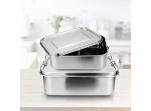 9363092314372 - Edelstahl BrotdoseNachhaltige Lunchbox für Büro Schule Picknick800ml+1200ml - Tolletour 9363092314372 - Edelstahl BrotdoseNachhaltige Lunchbox für Büro Schule Picknick800ml+1200ml - Tolletour