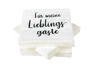 4059222043612 - Servietten im praktischen 100er Pack ( 5x20 ) 33 x 33 cm 3-lagig 1 4 Falz - mit Motiv ( Lieblingsgäste ) - FSC-Zertifizierte Mundtücher - Für meine