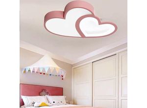 0764901991149 - Gojoy - led Cartoon Deckenleuchte Kinder Schlafzimmer Deckenleuchte Herz Deckenleuchte Dimmbare Deckenlampe mit Fernbedienung (Rosa) [Energieklasse