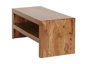 4250950212602 - Couchtisch Massiv-Holz 110 cm breit Wohnzimmer-Tisch Design braun Beistelltisch Wohnzimmermöbel Echtholz rechteckig - Finebuy