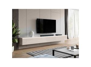 5906601404344 - TV-Kommode bargo 300 cm (3x100cm) TV-Schrank mit LED-Beleuchtung Beige - Furnix