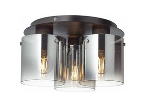 4004353358500 - BRILLIANT Lampe Beth Deckenleuchte 35cm schwarz rauchglas 3x A60 E27 60W gf Normallampen n ent Für LED-Leuchtmittel geeignet Dimmbar bei Verwendung geeigneter Leuchtmittel