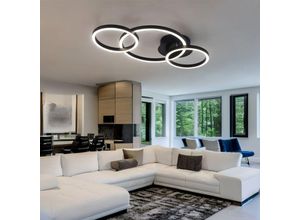 9007371505197 - - Design Deckenleuchte Deckenlampe Wohnzimmerlampe 3 Ringe Metall Acryl 760 Lumen 24 Watt led 3000 Kelvin LxBxH 55 x 30 x 7 cm