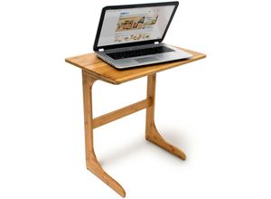 4052025190224 - Relaxdays - Laptoptisch Bambus h x b x t ca 625 x 60 x 40 cm Beistelltisch als auch als Notebook-Couchtisch aus Holz mit praktischer Ablage und