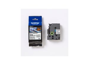 4977766806404 - Schriftband Extra stark klebend TZe TZESL251 Bandfarbe Weiß SchriftfarbeSchwarz 24 mm 8 m