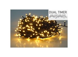 4260461475434 - Spetebo - led Lichterkette mit Dual Timer und 8 Funktionen - 40 led warm weiß - Deko Garten Beleuchtung Batterie für Außen