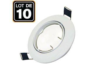 7061116875947 - Europalamp - 10 Schwenkbare Einbaurahmen LED-Spot rund weiß - Durchmesser 90mm - Bohrloch 65mm