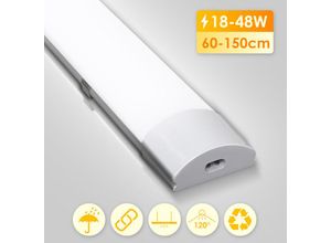 0726503425170 - Led Feuchtraumleuchte Werkstatt Deckenleuchte Neutralweiß Keller 150 cm - Weiß - Vingo