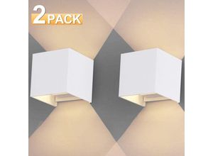 9784297954444 - Swanew - 2 Pcs 7W Applique murale led mur lumière Up Down intérieur mur lampe moderne en aluminium appareils déclairage pour le salon chambre salle