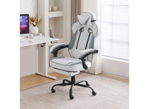 4063425192510 - Woltu - Gaming Stuhl Ergonomisch Bürostuhl mit Taschenfederkissen breiter Sitz Fußstütze Computerstuhl Gamingstuhl 150 kg Belastbarkeit 360° Grad