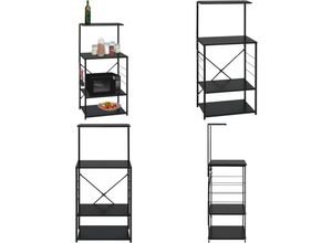 8721115479889 - Vidaxl - Mikrowellenregal Schwarz 60x396x123 cm Holzwerkstoff - Küchenschrank - Küchenschränke - Home & Living - Schwarz