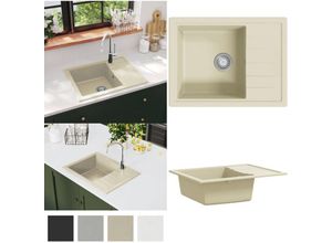 8721115438459 - Küchenspüle mit Überlauf Oval Beige Granit - Spülbecken - Küchenspüle - Home & Living - Beige