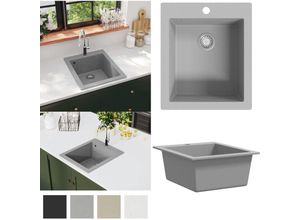 8721115438282 - Granitspüle Einzelbecken Grau - - Home & Living - Grau