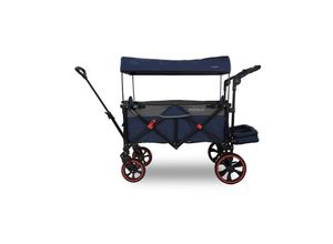 4260727549824 - Faltbarer Bollerwagen FX-CTC850 Premium Blau Grau – extra klein klappbar mit Dach Feststellbremse Komfort-Gummi-Reifen Innenraumverlängerung &