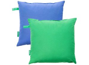 8434652395085 - Set mit 2 Kissen von 45 x 45 cm – 200 g m² Farbe Blau und Grün - Benetton