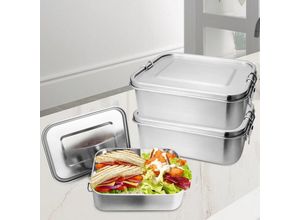 9114681117214 - Lunchbox Lunchbox Edelstahl auslaufsicher Herausnehmbaren Trennwand Lunch-Boxen Leicht zu ReinigenRobusten und kunststofffreien bento box2x 800ml