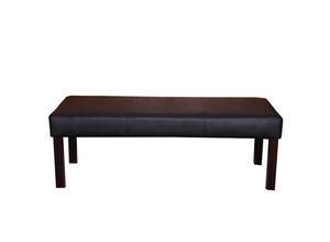 4057651075006 - Sitzbank Bank Polsterbank M37 Kunstleder 120x43x49cm schwarz dunkle Beine