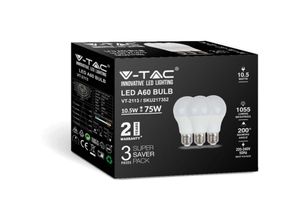 3800157689229 - V-tac - E27 Weiße LED-Lampen - rtl - gls - 3er-Pack - IP20 - 105W - 1055 Lumen - 3000K