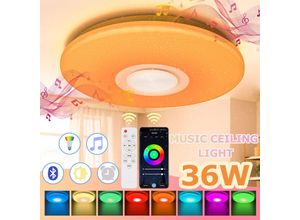 9114680740253 - 36W led Deckenleuchte Deckenlampe Bluetooth Musik Farbwechsel Wand Panel Lampe - rgb - Tolletour