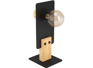 9002759437541 - Tischlampe Bramerton ausgefallene Nachttischlampe Tischleuchte aus Holz und Metall Schwarz FSCM70HB Deko Lampe für Wohnzimmer und Schlafzimmer