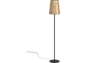 9008606274567 - Stehlampe Castuera nachhaltige Eck Standleuchte mit Rosen-Blüten elegante Stehleuchte aus Metall in Schwarz und Papier in Gold Lampe Wohnzimmer