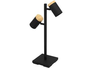 9008606221301 - Unbekannt - eglo led Tischlampe Cartagena Nachttischlampe mit 2 Spots FSCM70HB Tischleuchte aus schwarzem Metall und Holz Design-Lampe Wohnzimmer