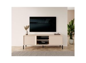 5905351286989 - TV-Schrank dasti 153 Fernsehschrank mit Türen und Metallfüße Beige - Furnix