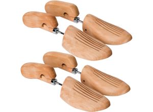 4061173024886 - tectake® 2 Paar Schuhspanner aus Lotusholz Verhinderung von Gehfalten gute Luftzirkulation