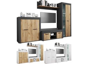 4051814437014 - TV Möbel 4-tlg Wohnwand mit ausreichend Stauraum Fernsehschrank Anbauwand – Usilo L 4051814437014 - TV Möbel 4-tlg Wohnwand mit ausreichend Stauraum Fernsehschrank Anbauwand – Usilo L