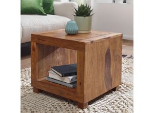 4250950212688 - Sheesham Massiv-Holz Couchtisch 50 x 50 cm Wohnzimmer-Tisch Design dunkel-braun Landhaus-Stil Beistelltisch Natur-Produkt Echtholz Unikat quadratisch