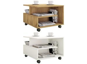 4051814435256 - Holz Couchtisch Sofatisch Wohnzimmertisch Rollen rollbar Kaffeetisch Stango S (Farbe Weiß) 4051814435256 - Holz Couchtisch Sofatisch Wohnzimmertisch Rollen rollbar Kaffeetisch Stango S (Farbe Weiß)
