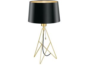 9002759391799 - Di-life - eglo Stativ Tischlampe Camporale Textil Tischleuchte aus Stoff und Metall in schwarz und Messing-Gebürstet kleine Stehlampe Design-Lampe 9002759391799 - Di-life - eglo Stativ Tischlampe Camporale Textil Tischleuchte aus Stoff und Metall in schwarz und Messing-Gebürstet kleine Stehlampe Design-Lampe