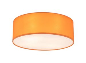 4255596703231 - Licht-erlebnisse - Deckenlampe Kinderzimmer Metall Stoff E27 d 38 cm Weiß Orange 4-flammig rund